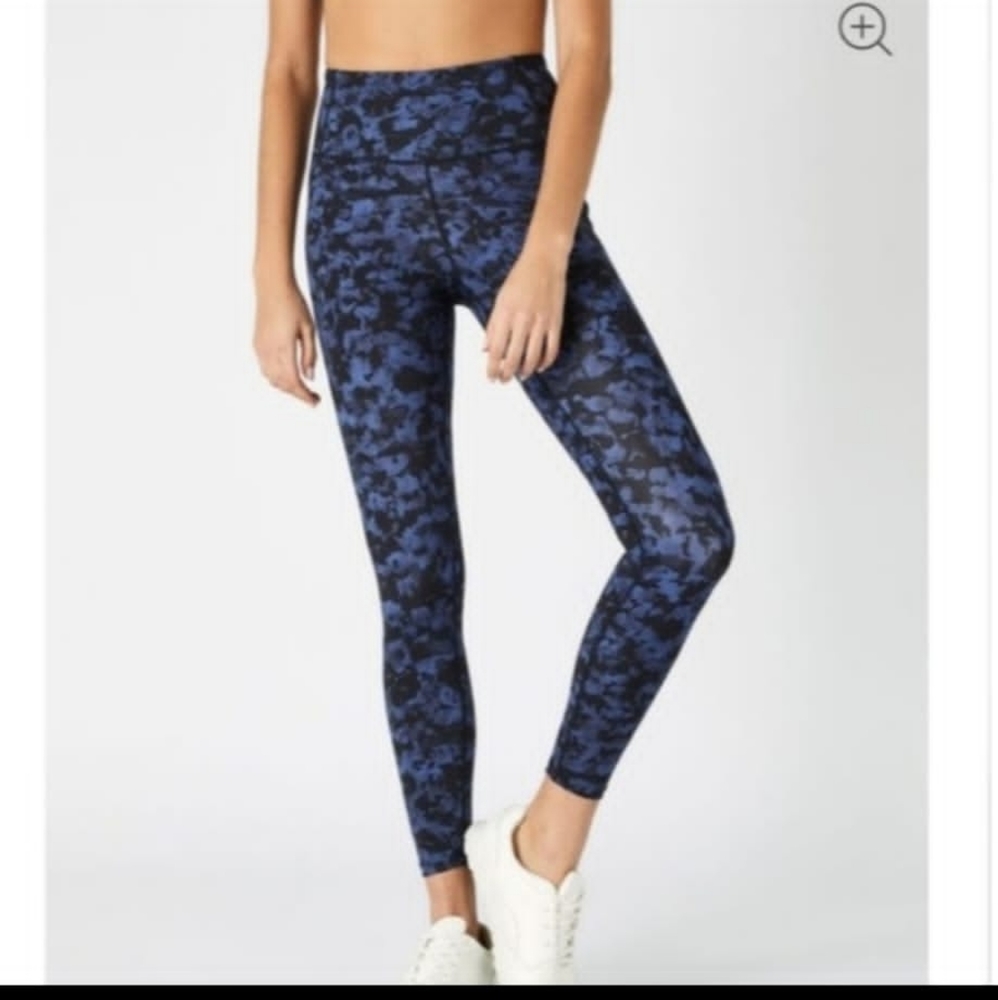 CZY Yoga Womens Full Length High Rise Leggings Blue sz Small